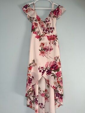 Floral Ruffle Off the Shoulder Dress